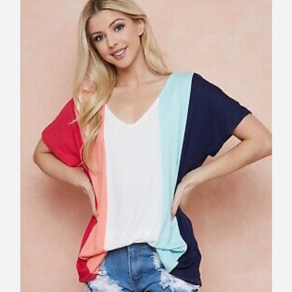 entro Tops - Entro Colorblock Lovely Melody Blouse